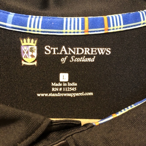 St Andrews Of Scotland Striped Short Sleeve Golf Polo Shirt - Picture 4 of 7